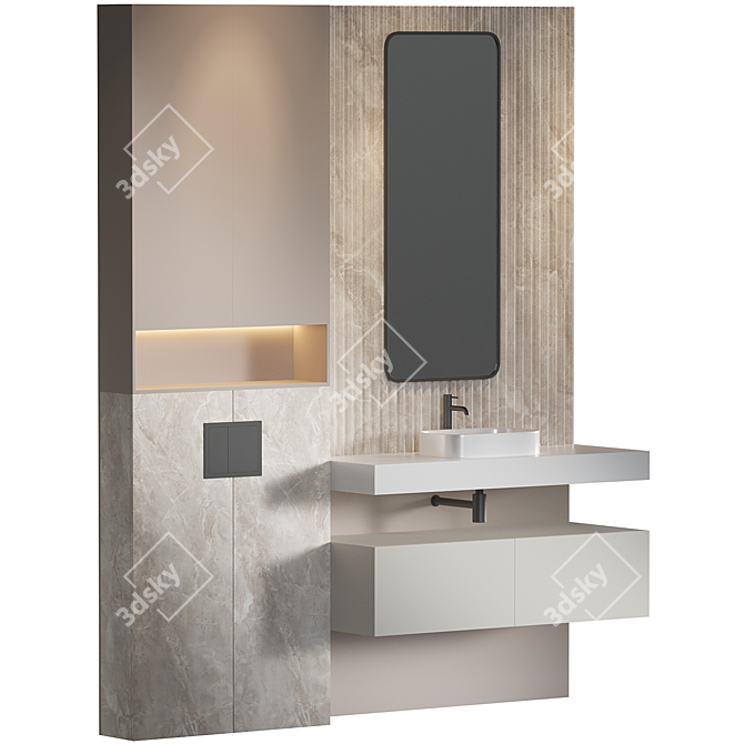  Modern Bathroom Furniture Set 3D model image 2