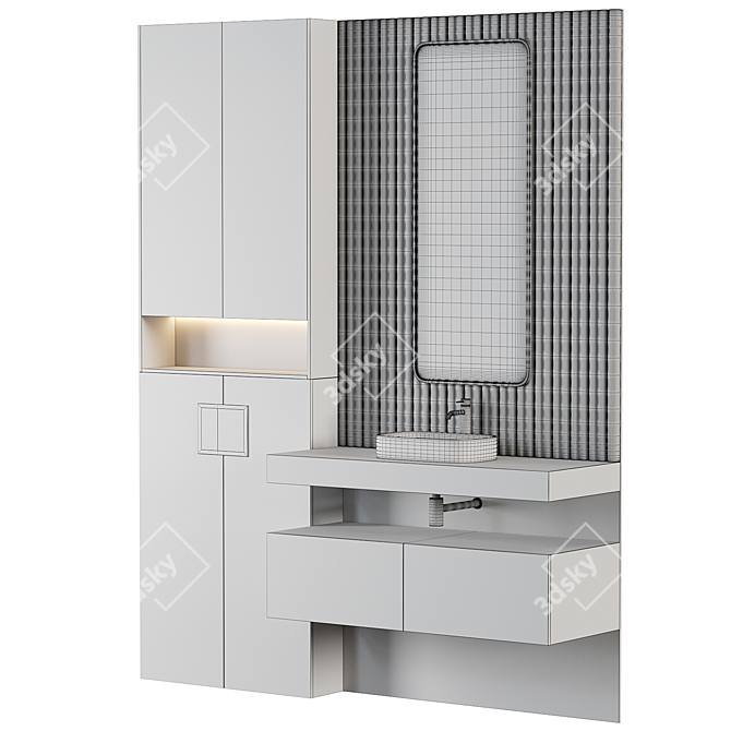  Modern Bathroom Furniture Set 3D model image 3