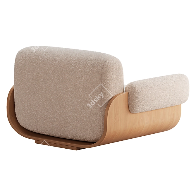 Elegant Modern Cannoli Armchair 3D model image 4