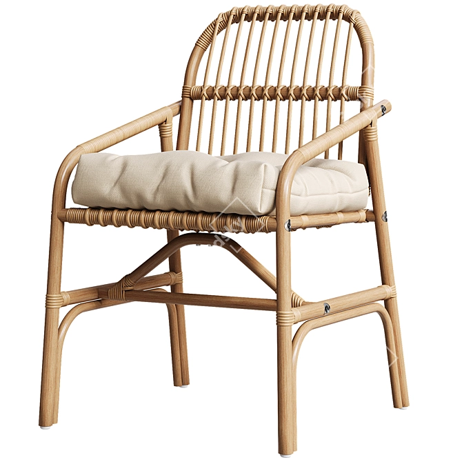 Ikea SALNO Rattan Armchair 3D model image 1