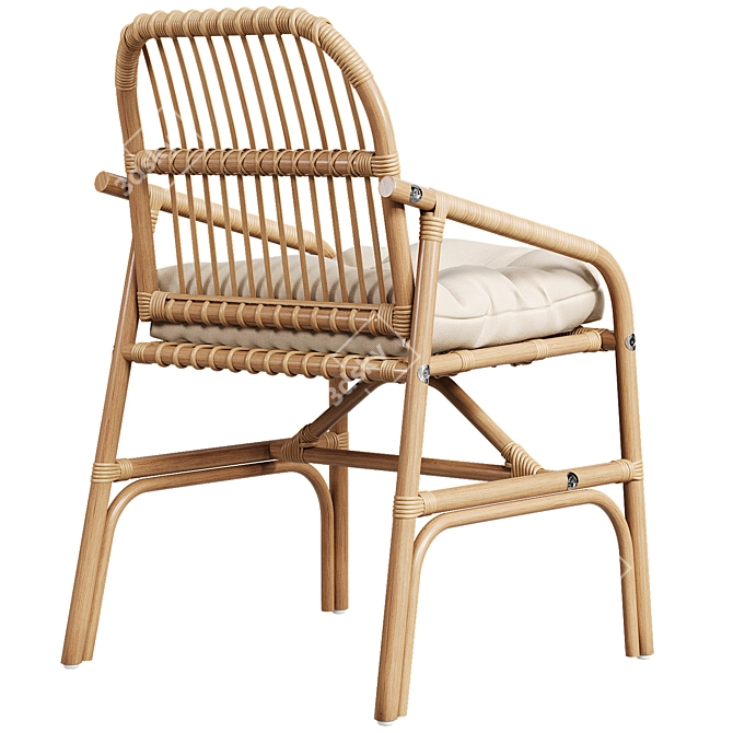 Ikea SALNO Rattan Armchair 3D model image 2