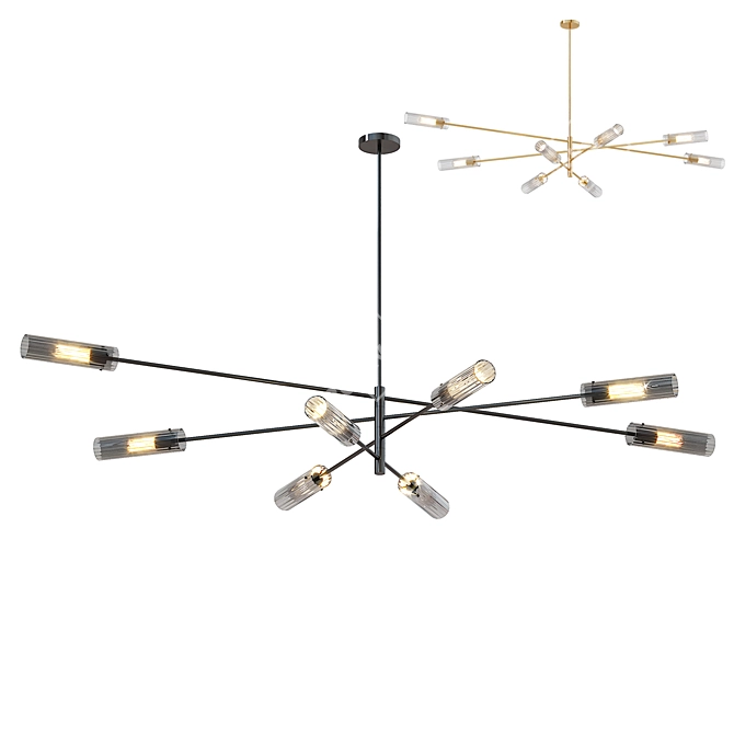 Radiant 8-Lamp Chandelier Enticing Design 3D model image 1