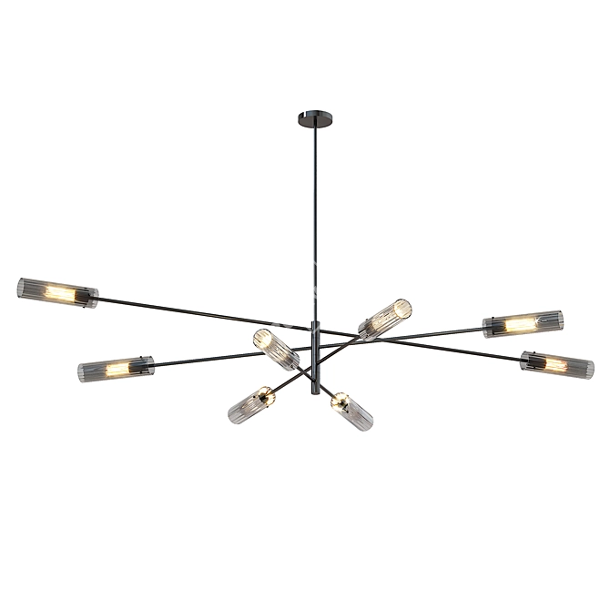 Radiant 8-Lamp Chandelier Enticing Design 3D model image 2