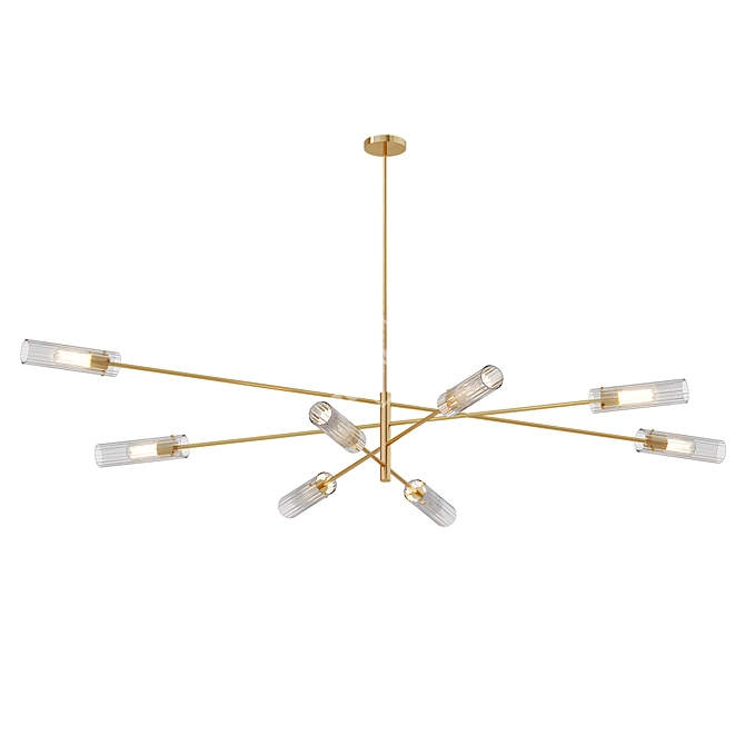 Radiant 8-Lamp Chandelier Enticing Design 3D model image 3