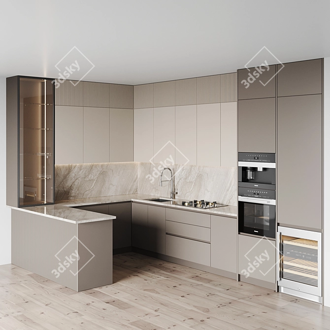 Modern Kitchen 3D Model Pack 3D model image 1