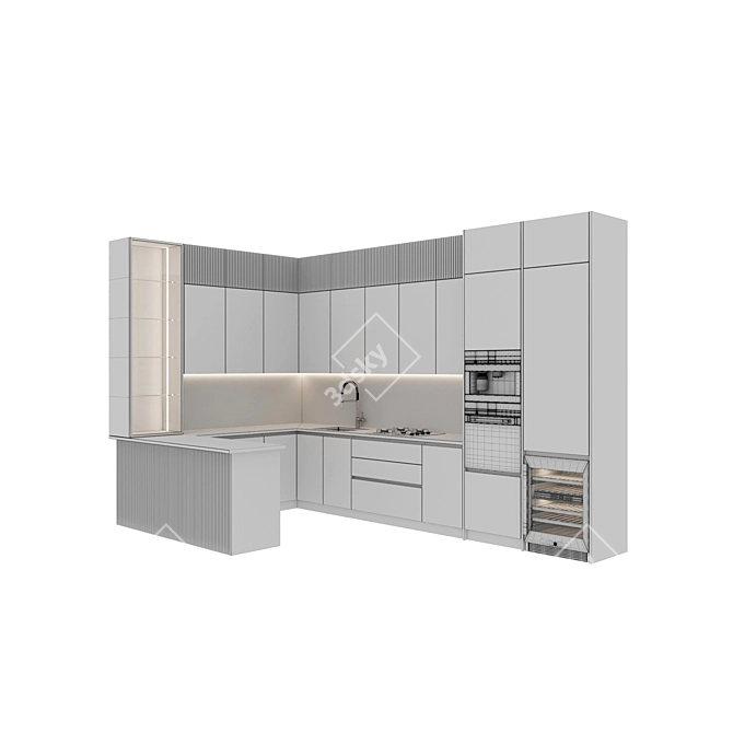 Modern Kitchen 3D Model Pack 3D model image 6