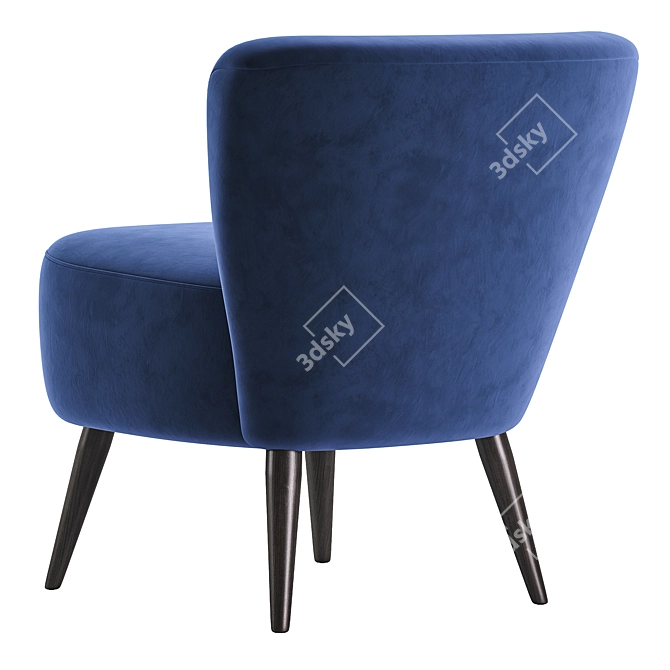 Mid-Century Upholstered Lounge Chair 3D model image 6