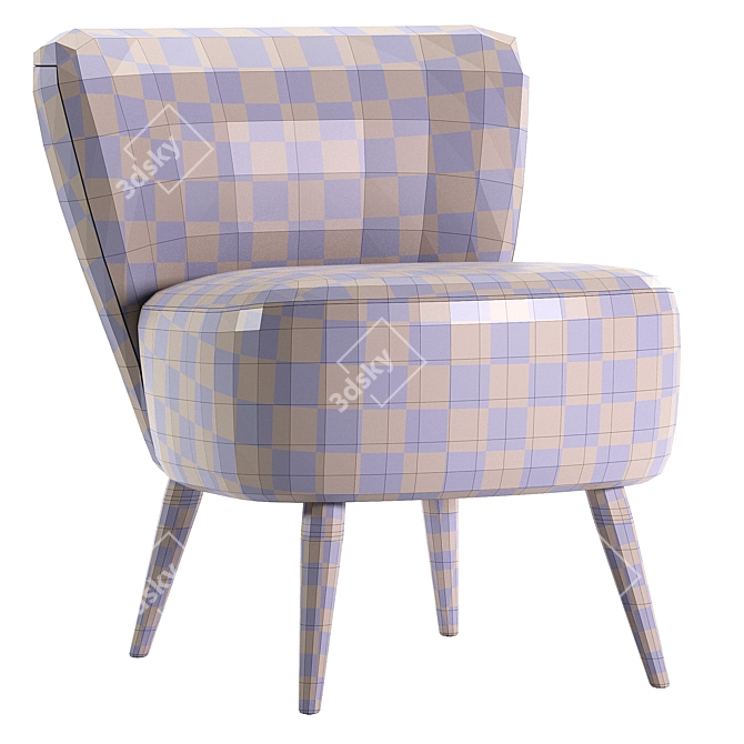 Mid-Century Upholstered Lounge Chair 3D model image 7