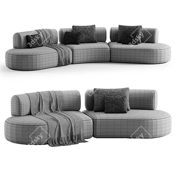 Modern Bon Bon Sofa Collection 3D model image 6