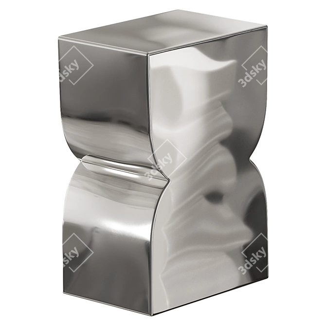 Metallic Modern Side Table Set 3D model image 2