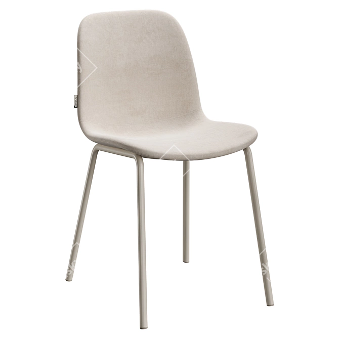 Scandinavian Dining Chair Beige-Olive 3D model image 2