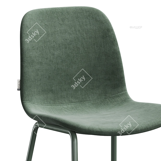 Scandinavian Dining Chair Beige-Olive 3D model image 6