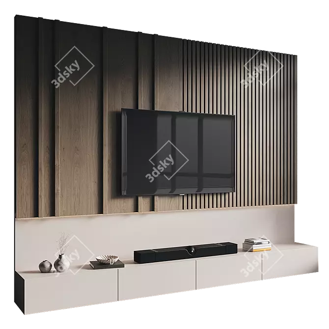 Sleek TV Wall Mount 206 3D model image 1