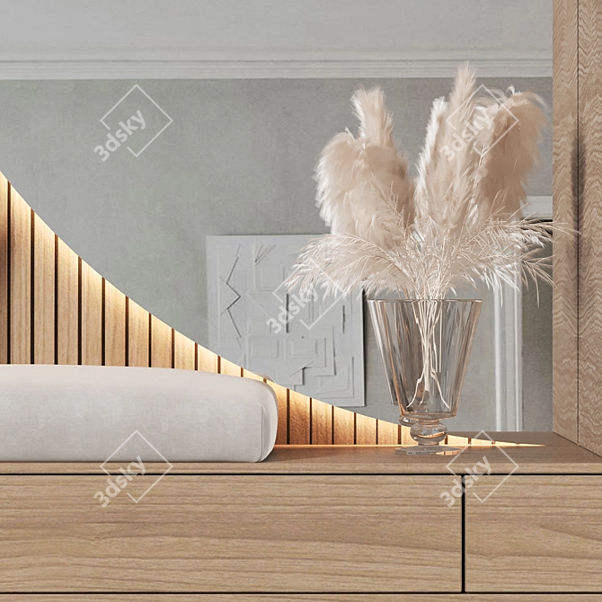 Modern Wood Hallway Composition 3D model image 3