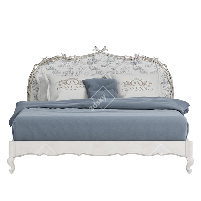 Handcrafted Bed by Romano Home 3D model image 3