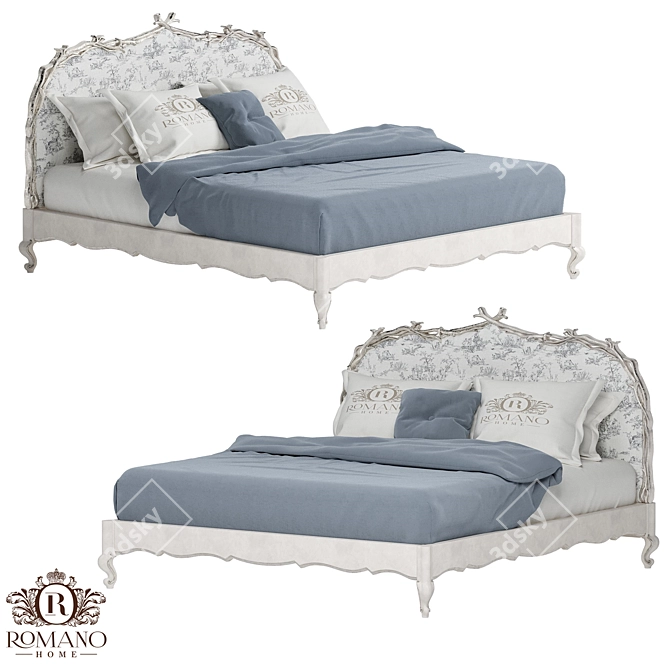 Handcrafted Bed by Romano Home 3D model image 5