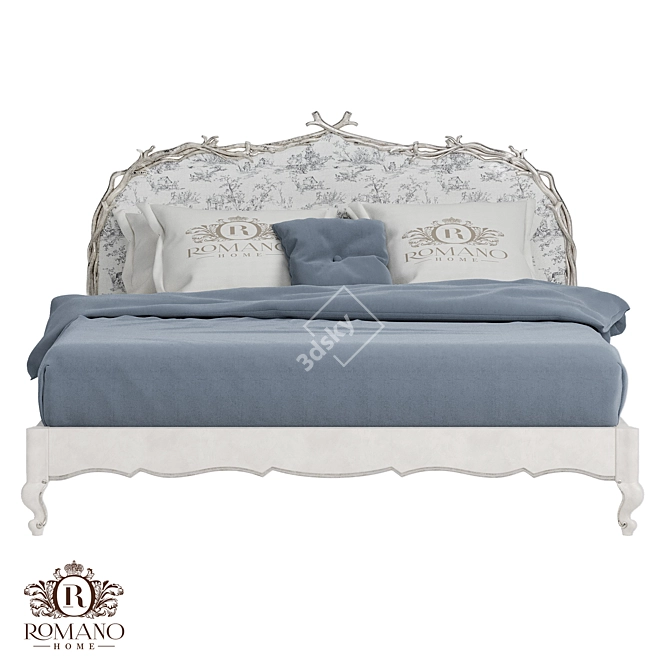 Handcrafted Bed by Romano Home 3D model image 6