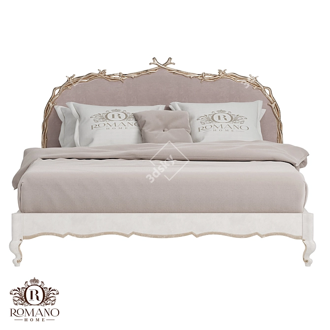 Handcrafted Bed by Romano Home 3D model image 7