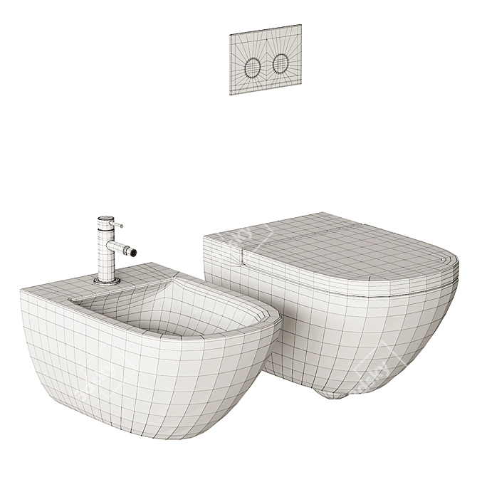 Scandinavian Style Wall-Hung Toilets 3D model image 5