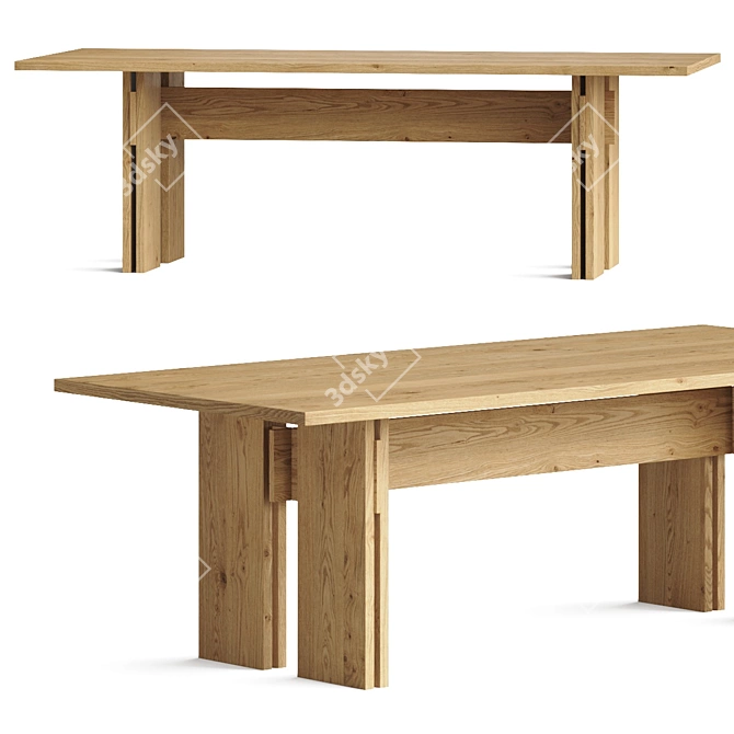 The description is already in English. 

Handcrafted Rectangle Dining Table 3D model image 1