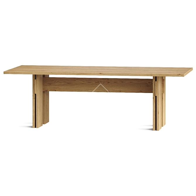 The description is already in English. 

Handcrafted Rectangle Dining Table 3D model image 2