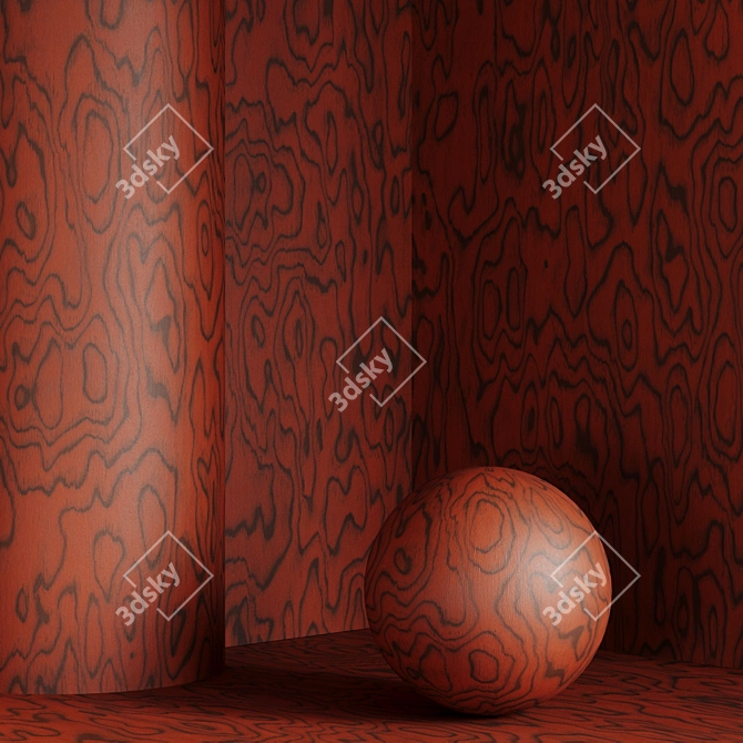 Patterned Plywood with Etore Sottsass Design 3D model image 2