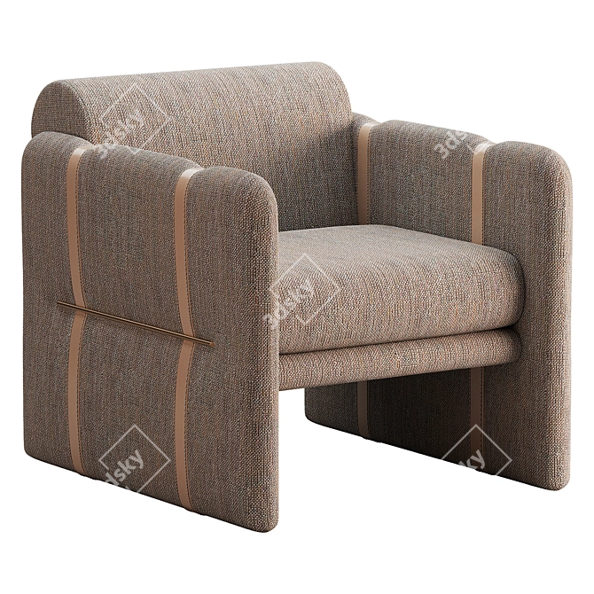 Sleek Cigar Club Chair 3D model image 1