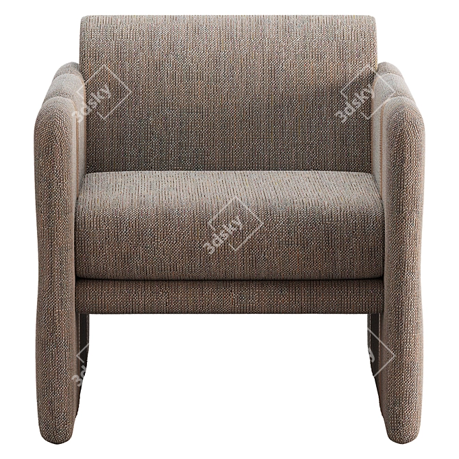 Sleek Cigar Club Chair 3D model image 2