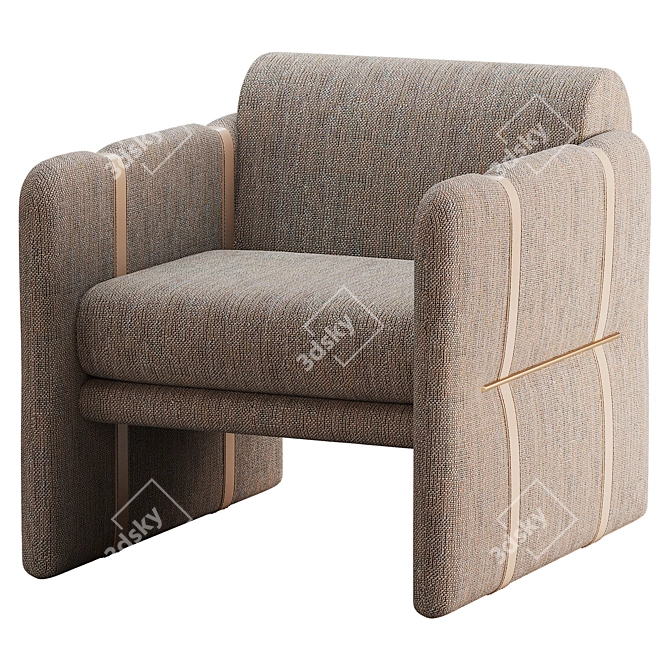 Sleek Cigar Club Chair 3D model image 3