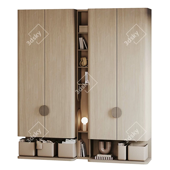 Russian Wood Closet for 3D 3D model image 3