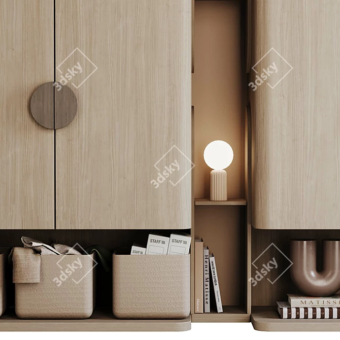 Russian Wood Closet for 3D 3D model image 4