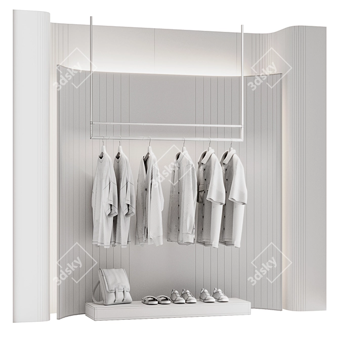 Men's Clothing Display Stand 3D model image 5