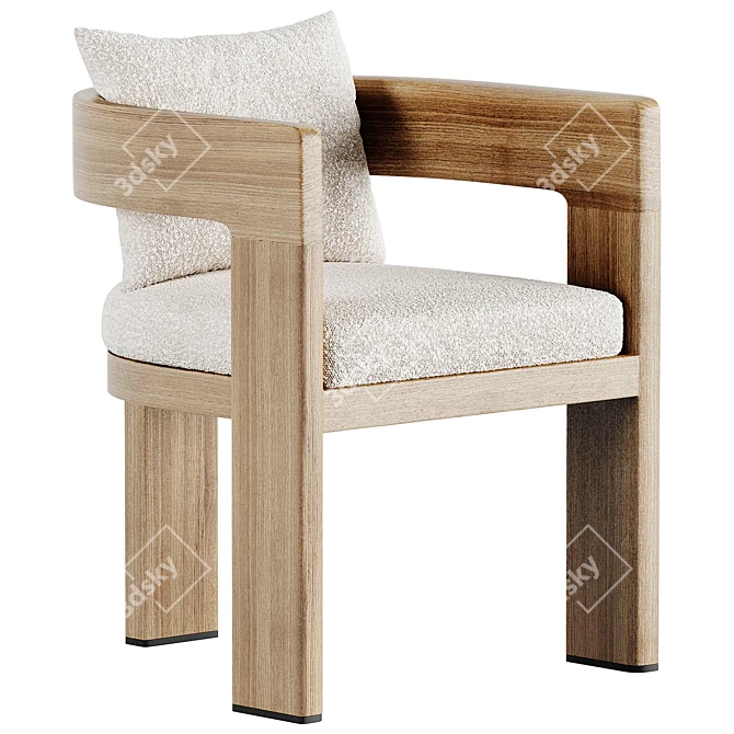 Sleek Teak Dining Chair 2015 3D model image 1