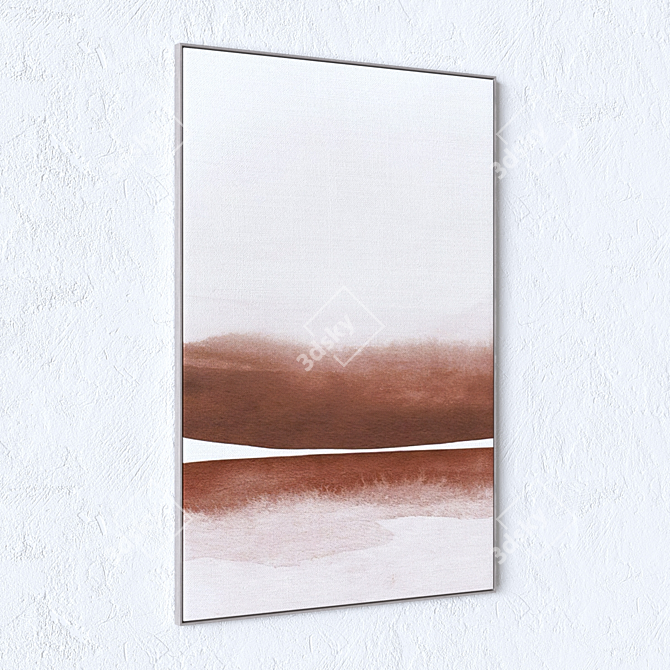 Wall Paintings Set with Frames 3D model image 4