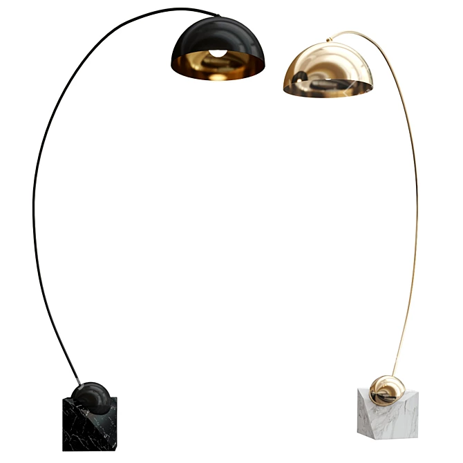 Sleek Modern Venus Arc Lamp 3D model image 1