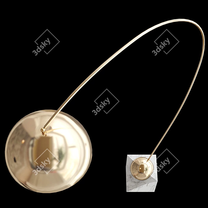 Sleek Modern Venus Arc Lamp 3D model image 5