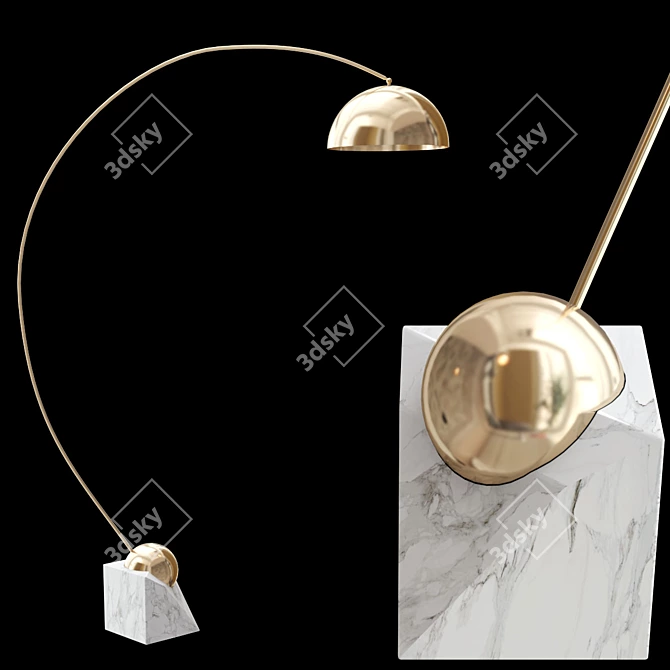 Sleek Modern Venus Arc Lamp 3D model image 6