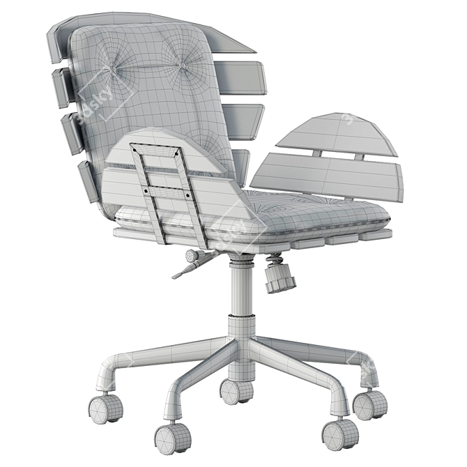 Modern Leather Swivel Office Chair 3D model image 6