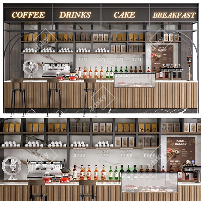 Cafe Bar Essentials Collection 3D model image 1