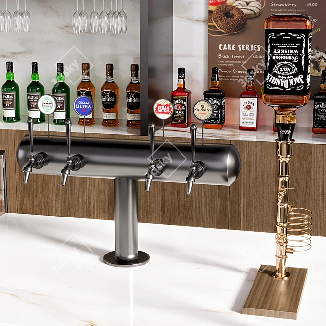 Cafe Bar Essentials Collection 3D model image 6