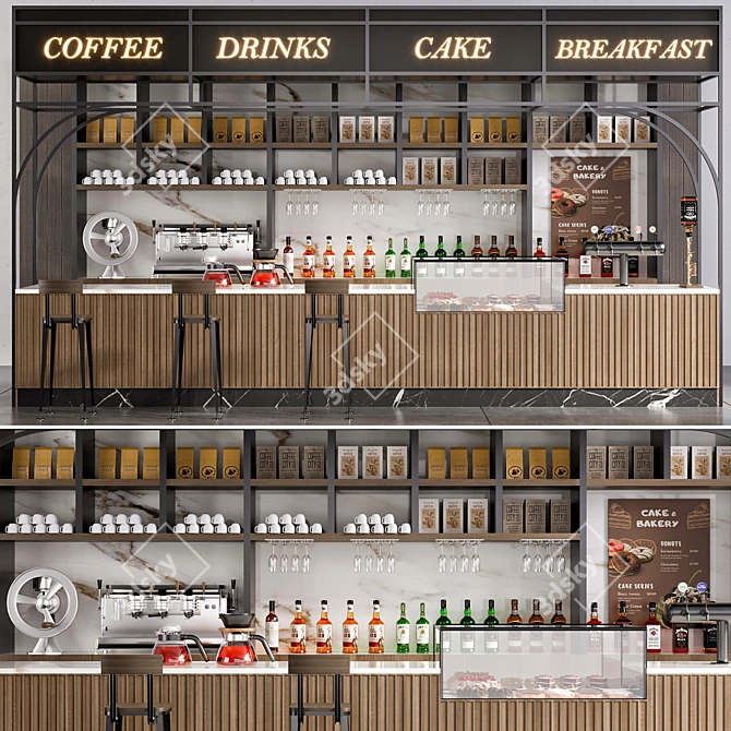 Cafe Bar Essentials Collection 3D model image 8