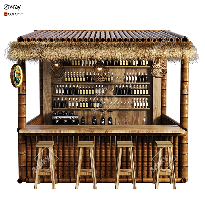 Bamboo Beach Cafe Bar 2018 3D model image 2