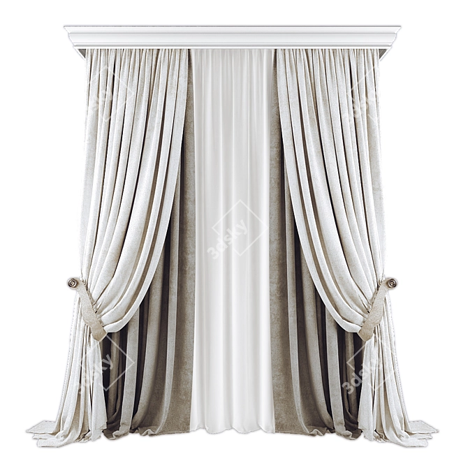  Modern Blackout Curtains Design 3D model image 1