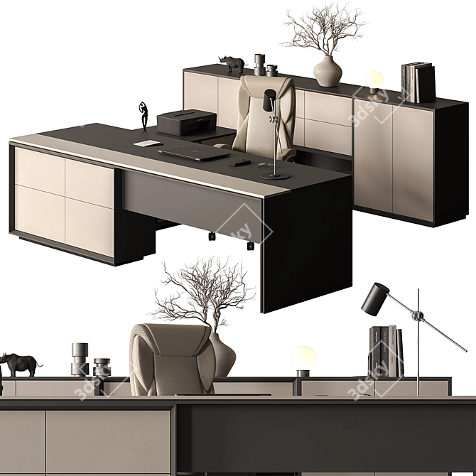 Executive Desk - Modern Office Design 3D model image 1