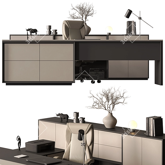 Executive Desk - Modern Office Design 3D model image 2