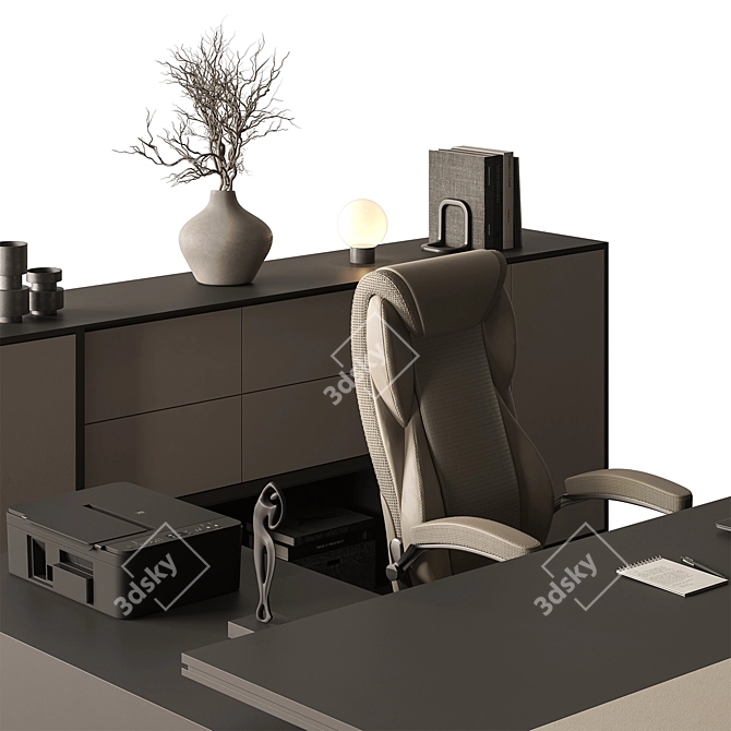 Executive Desk - Modern Office Design 3D model image 4