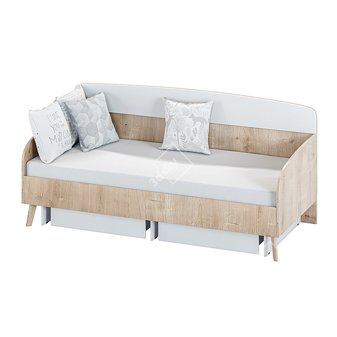 Scandica Horten Bed with Drawers 3D model image 4