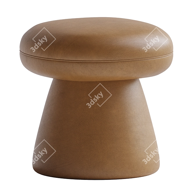 Elegant Cusco Footstool in Taupe 3D model image 2