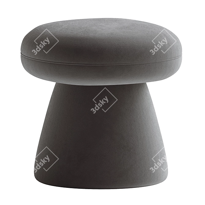 Elegant Cusco Footstool in Taupe 3D model image 4