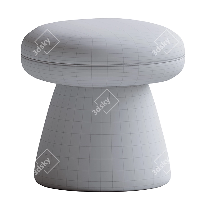 Elegant Cusco Footstool in Taupe 3D model image 5